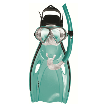MIRAGE FSET12 MISSION ADULT MASK, SNORKEL & FIN SET - TEAL